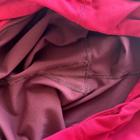 Lululemon Illumina Crop Leggings Size 10 Capris Red Pink Activewear Pilates Gym - Picture 5 of 7